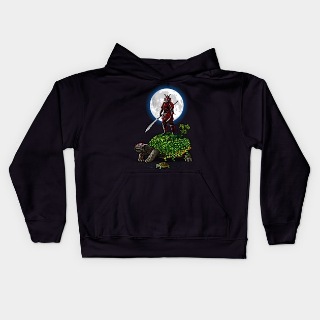 Samurai Turtle Kids Hoodie by albertocubatas